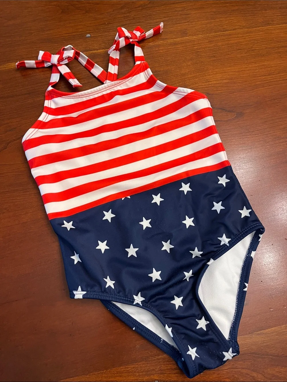 Cat & Jack Red White Navy Star & Stripe One-Piece Swimsuit for Kids